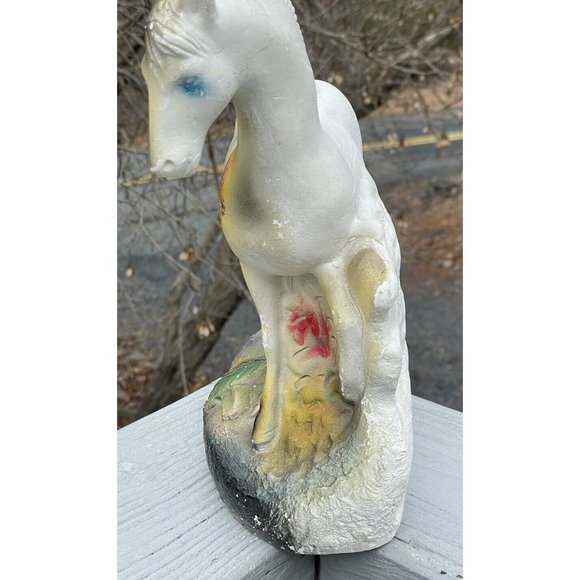 Vintage Early 20th C. Carnival Chalkware Prize Horse Glitter Painted Sculpture - Picture 11 of 16
